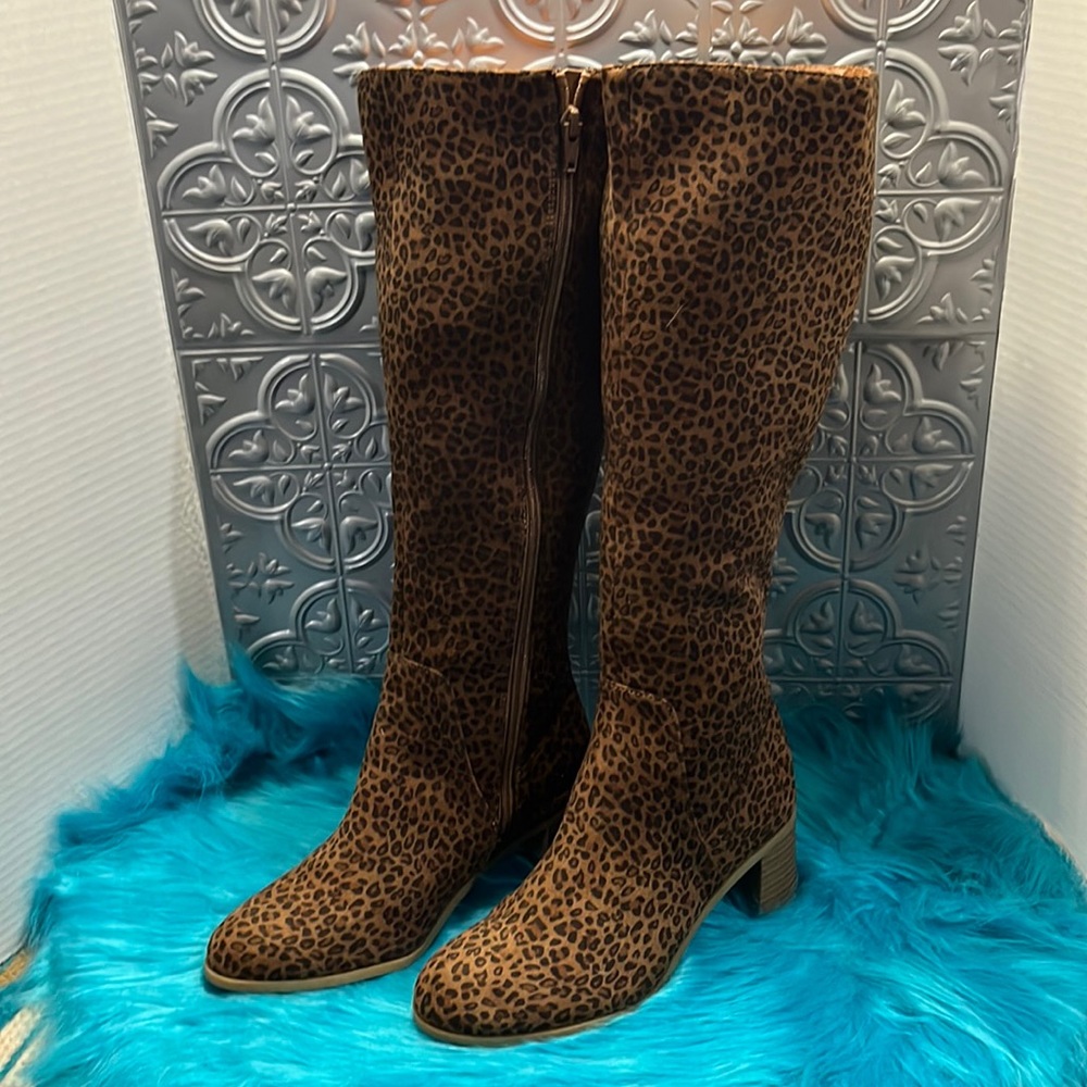 Universal Thread Leopard Print Knee High Boots Si… - image 1